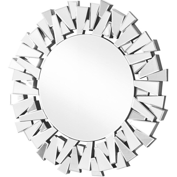 Blueprints Sparkle 39.5 in. Contemporary Round Mirror - Elegant Textured Look, Clear BL2208662 - main